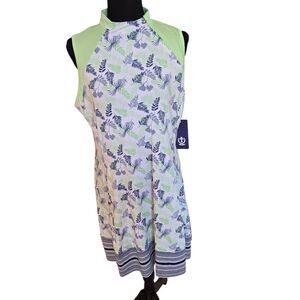 NWT Tee Time Womens Green Navy Floral Golf Activewear Dress Size XL